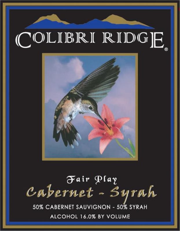 Colibri Ridge Fair Play Cabernet Syrah 2007 Front Label