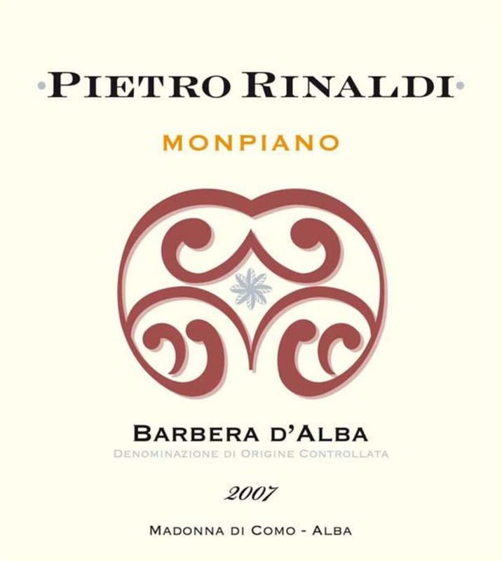 Quinta da Pedra Alta Barbera d'Alba Monpiano 2007 Front Label
