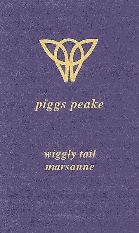 Piggs Peake Winery Wiggly Tail Marsanne 2014 Front Label