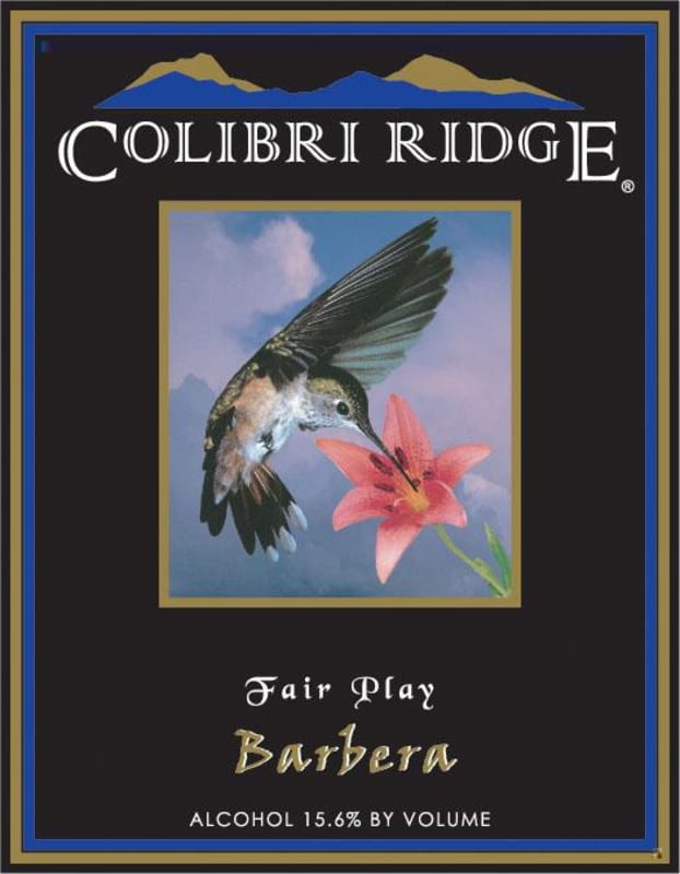 Colibri Ridge Barbera 2007 Front Label