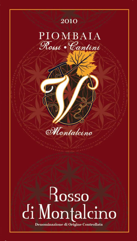 Piombaia Rossi Cantini Rosso di Montalcino 2010 Front Label
