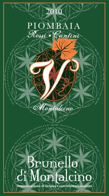 Piombaia Rossi Cantini Brunello di Montalcino 2010 Front Label