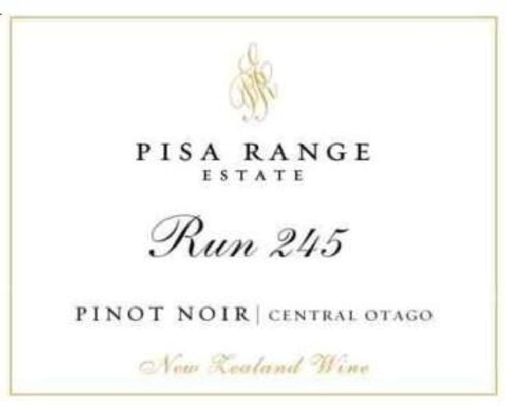 Pisa Range Estate Run 245 Pinot Noir 2015 Front Label