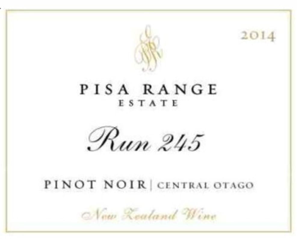 Pisa Range Estate Run 245 Pinot Noir 2014 Front Label