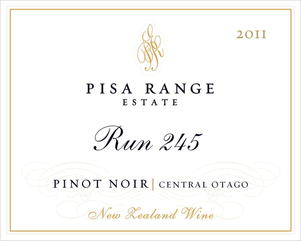 Pisa Range Estate Run 245 Pinot Noir 2011 Front Label