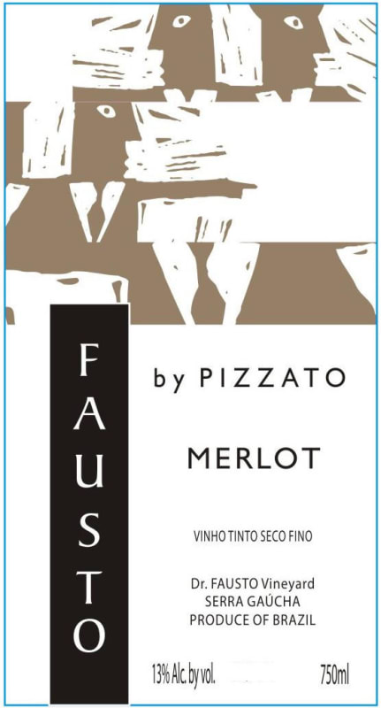 Pizzato Vinhas e Vinhos Fausto Merlot 2013 Front Label