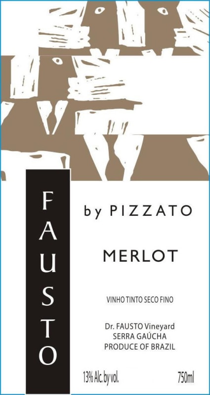 Pizzato Vinhas e Vinhos Fausto Merlot 2012 Front Label