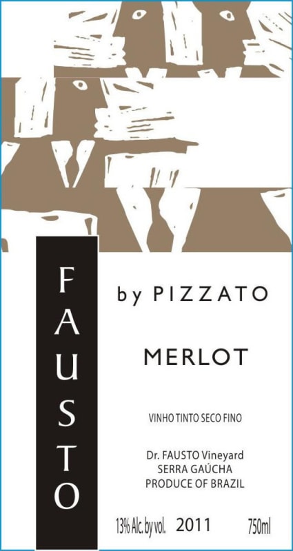 Pizzato Vinhas e Vinhos Fausto Merlot 2011 Front Label