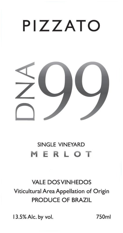 Pizzato Vinhas e Vinhos Single Vineyard DNA 99 Merlot 2009 Front Label