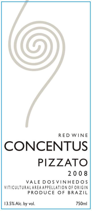 Pizzato Vinhas e Vinhos Concentus Red 2008 Front Label