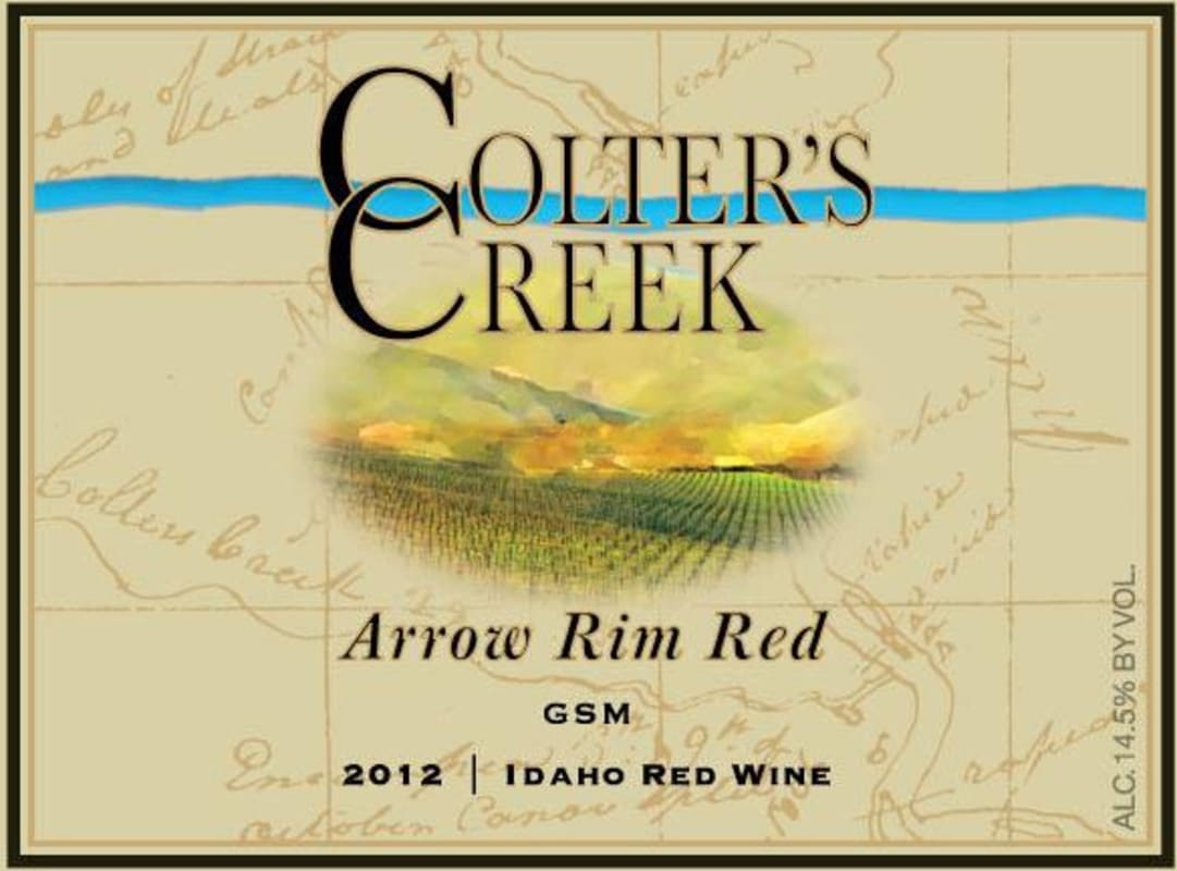 Colter's Creek Vineyards and Winery Arrow Rim Red 2012 Front Label
