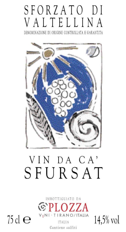 Plozza Sforzato di Valtellina Vin da Ca Sfursat 2008 Front Label