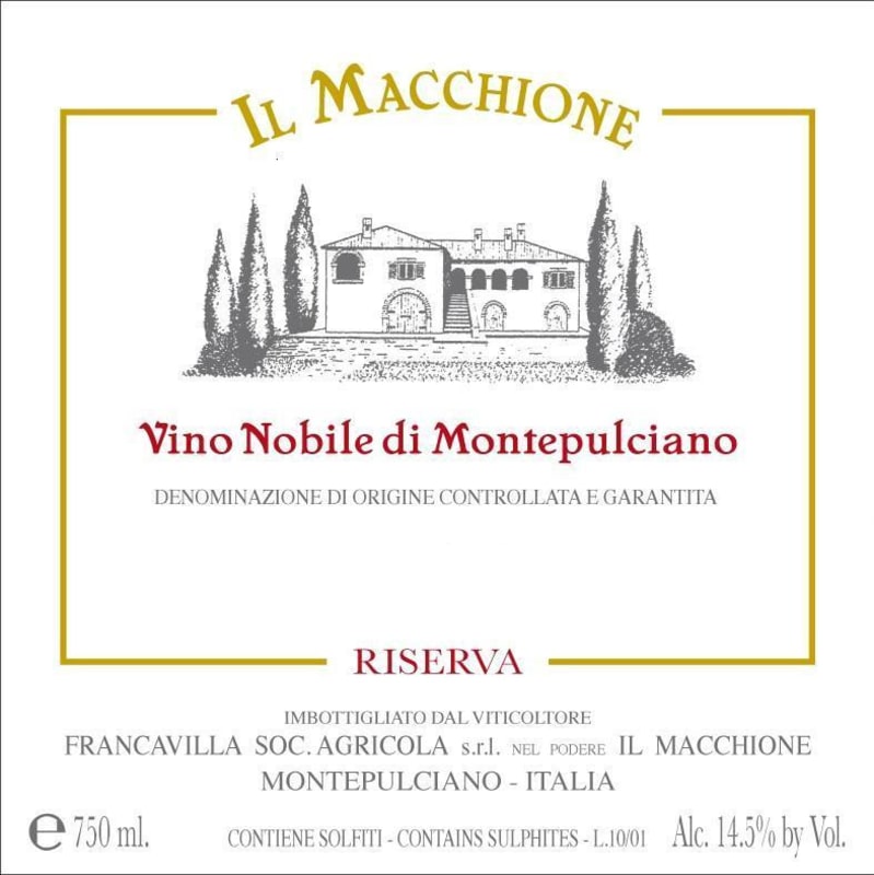 Podere il Macchione Vino Nobile di Montepulciano Riserva 2009 Front Label