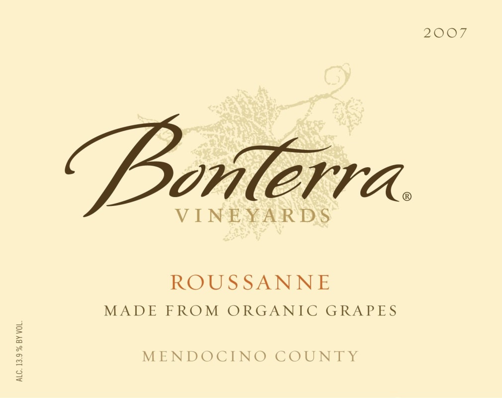 Bonterra Organiclly Grown Roussanne 2007 Front Label