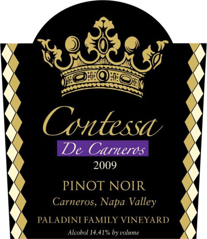 Contessa de Carneros Pinot Noir 2009 Front Label