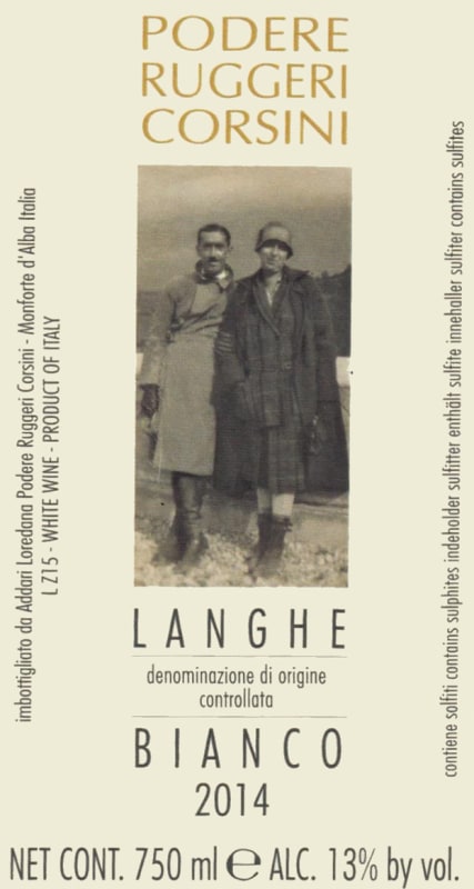 Podere Ruggeri Corsini Langhe Bianco 2014 Front Label