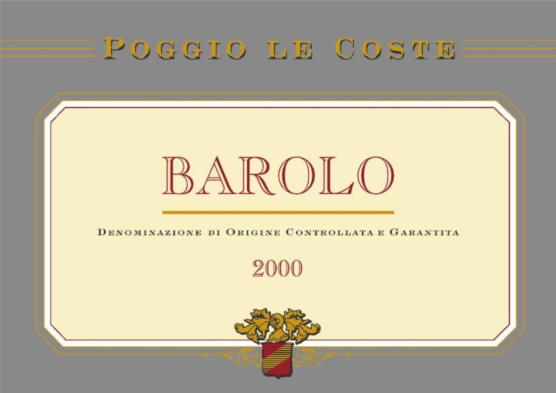 Poggio Le Coste Barolo 2000 Front Label