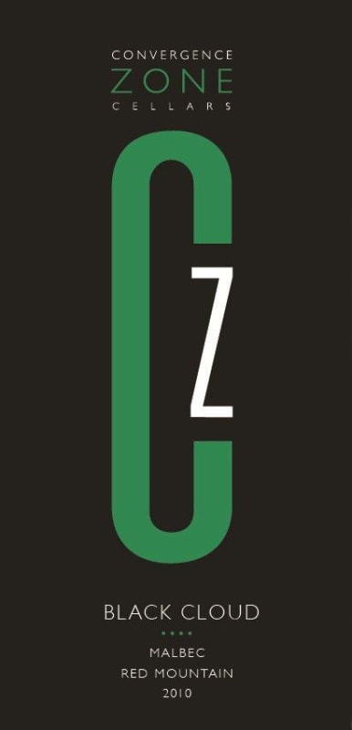 Convergence Zone Cellars CZ Black Cloud Malbec 2010 Front Label