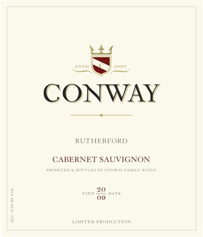 Conway Family Wines Cabernet Sauvignon 2009 Front Label