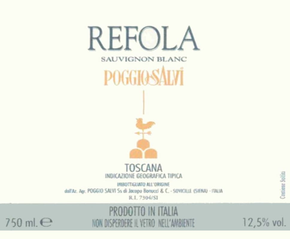 Villa Poggio Salvi Toscana Refola Sauvignon Blanc 2007 Front Label