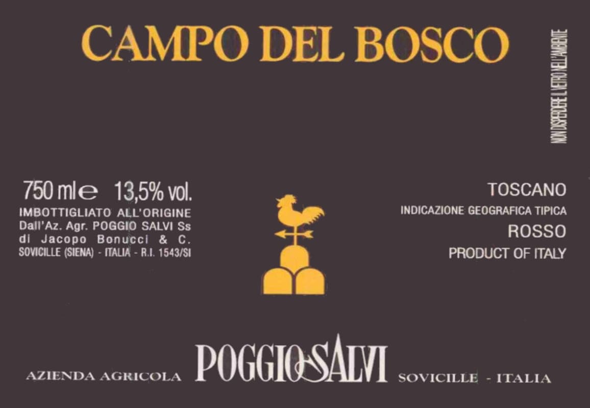 Villa Poggio Salvi Campo del Bosco 2003 Front Label