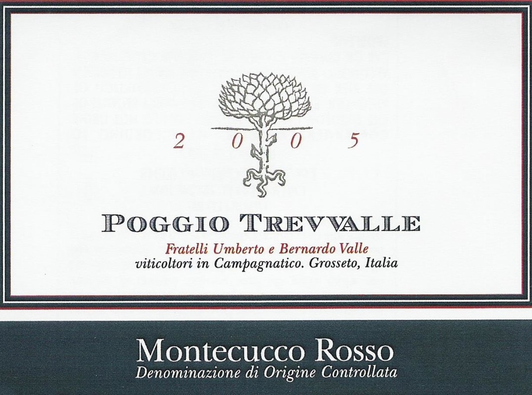 Poggio Trevvalle Montecucco Rosso 2005 Front Label