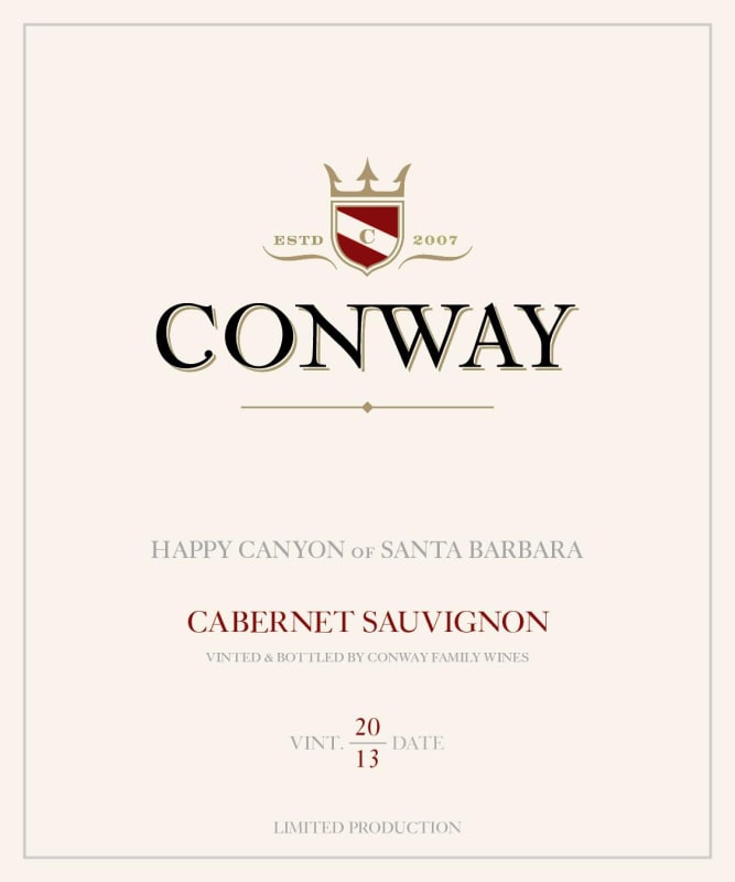 Conway Family Wines Cabernet Sauvignon 2013 Front Label