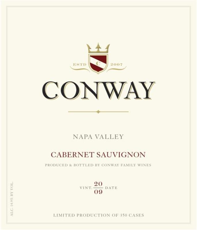 Conway Family Wines Cabernet Sauvignon 2009 Front Label