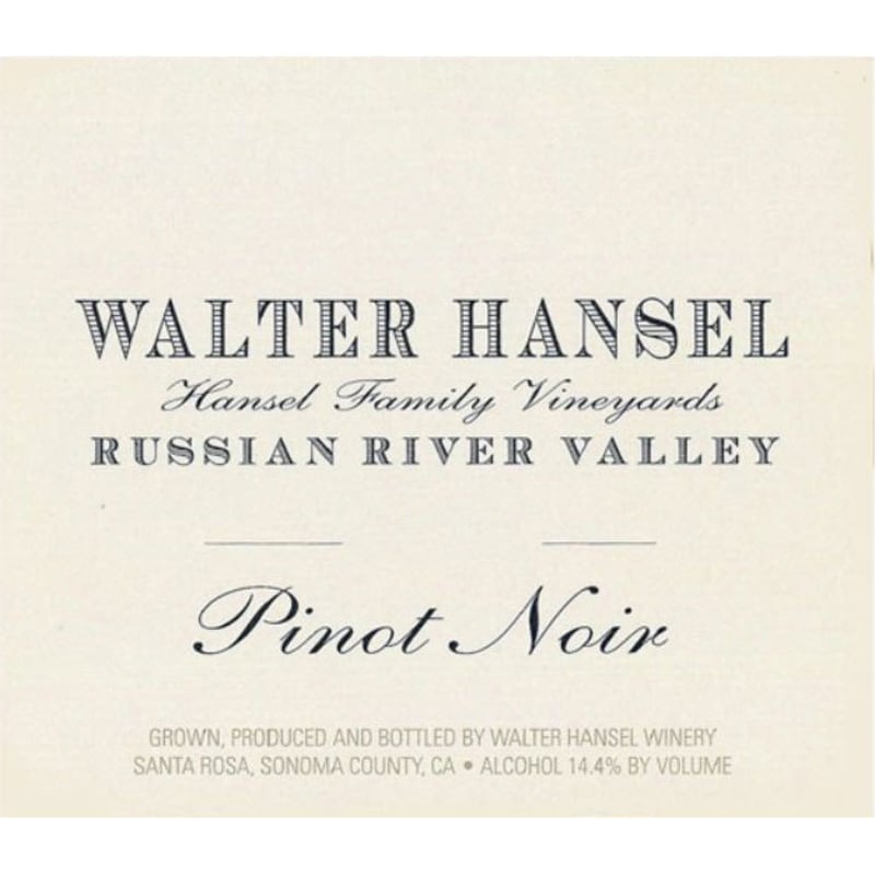 Walter Hansel The Three Rows Pinot Noir 2004 Front Label