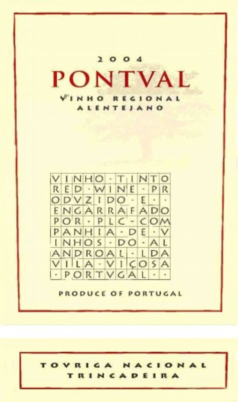 Pontval Wines Touriga Nacional Trincadeira 2004 Front Label