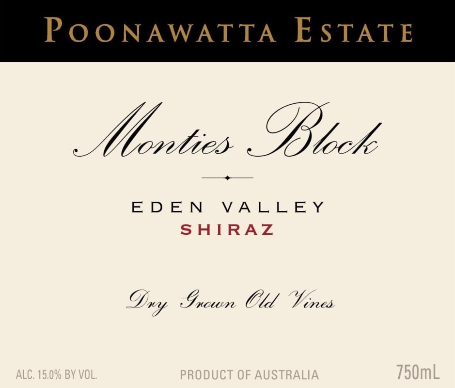 Poonawatta Estate Monties Block Shiraz 2006 Front Label