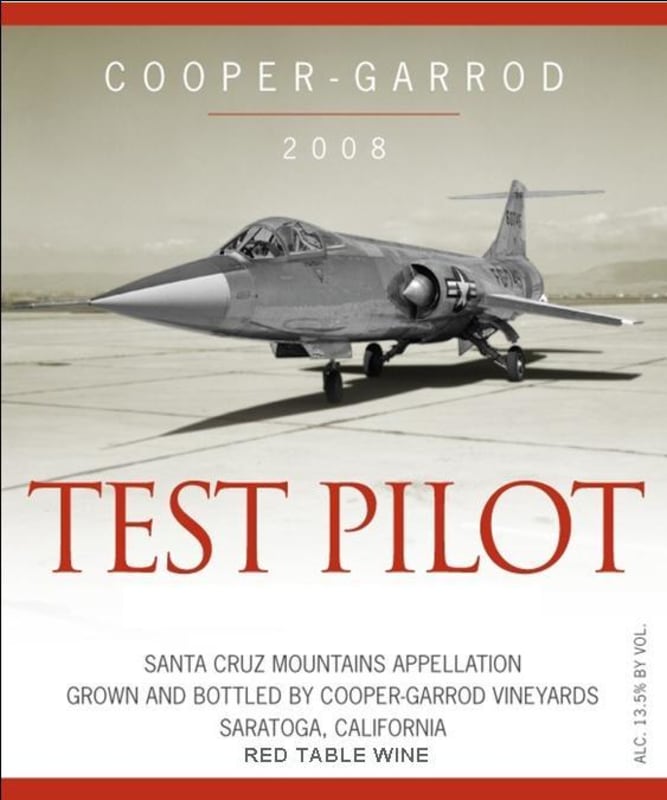 Cooper-Garrod Estate Vineyards Estate Vineyards Test Pilot 2008 Front Label