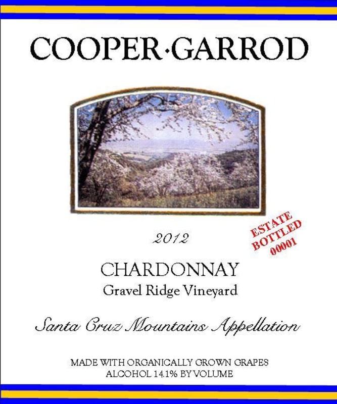Cooper-Garrod Estate Vineyards Gravel Ridge Vineyard Chardonnay 2012 Front Label