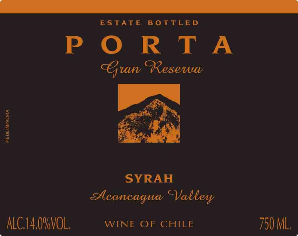 Porta Winery Gran Reserva Syrah 2008 Front Label