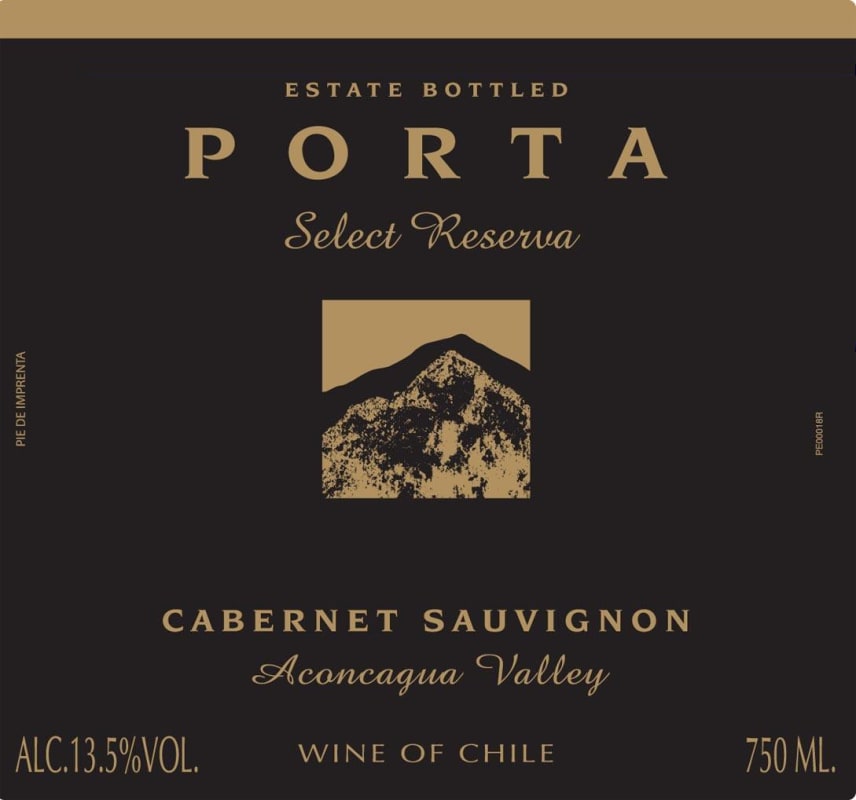 Porta Winery Select Reserva Cabernet Sauvignon 2013 Front Label