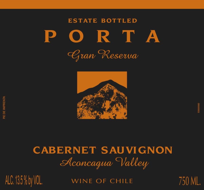 Porta Winery Gran Reserva Cabernet Sauvignon 2013 Front Label