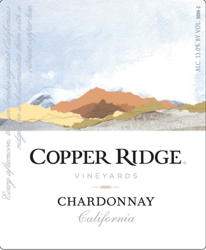 Copper Ridge Vineyards Chardonnay Front Label