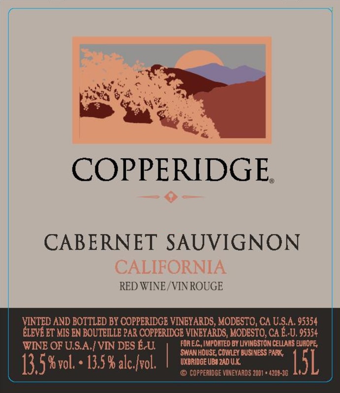 Copper Ridge Vineyards Cabernet Sauvignon 2014 Front Label