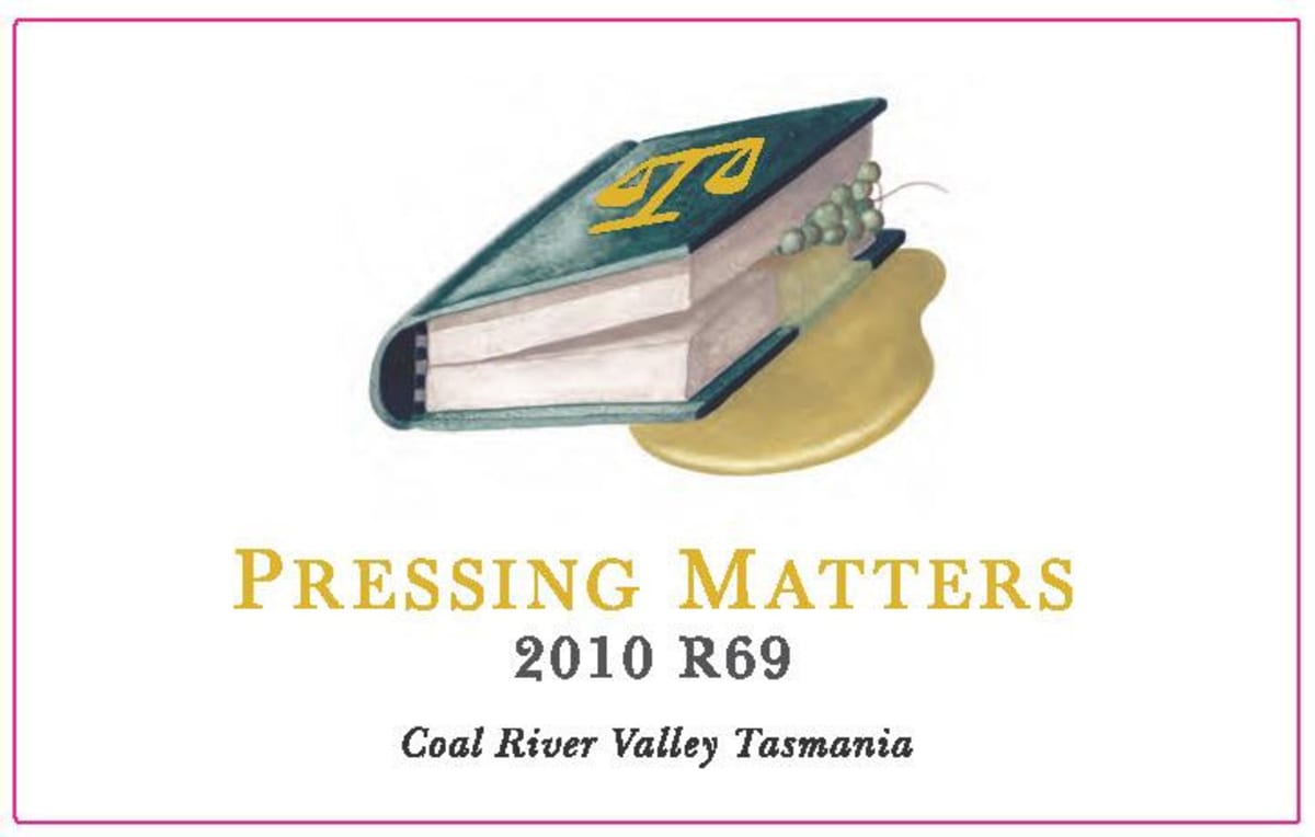 Pressing Matters Coal River Valley R69 Riesling 2010 Front Label