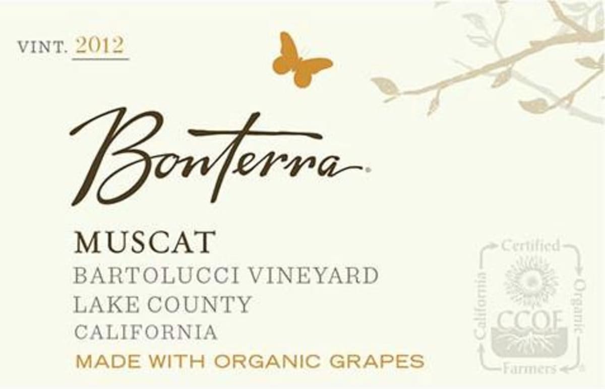 Bonterra Bartolucci Vineyard Muscat 2012 Front Label