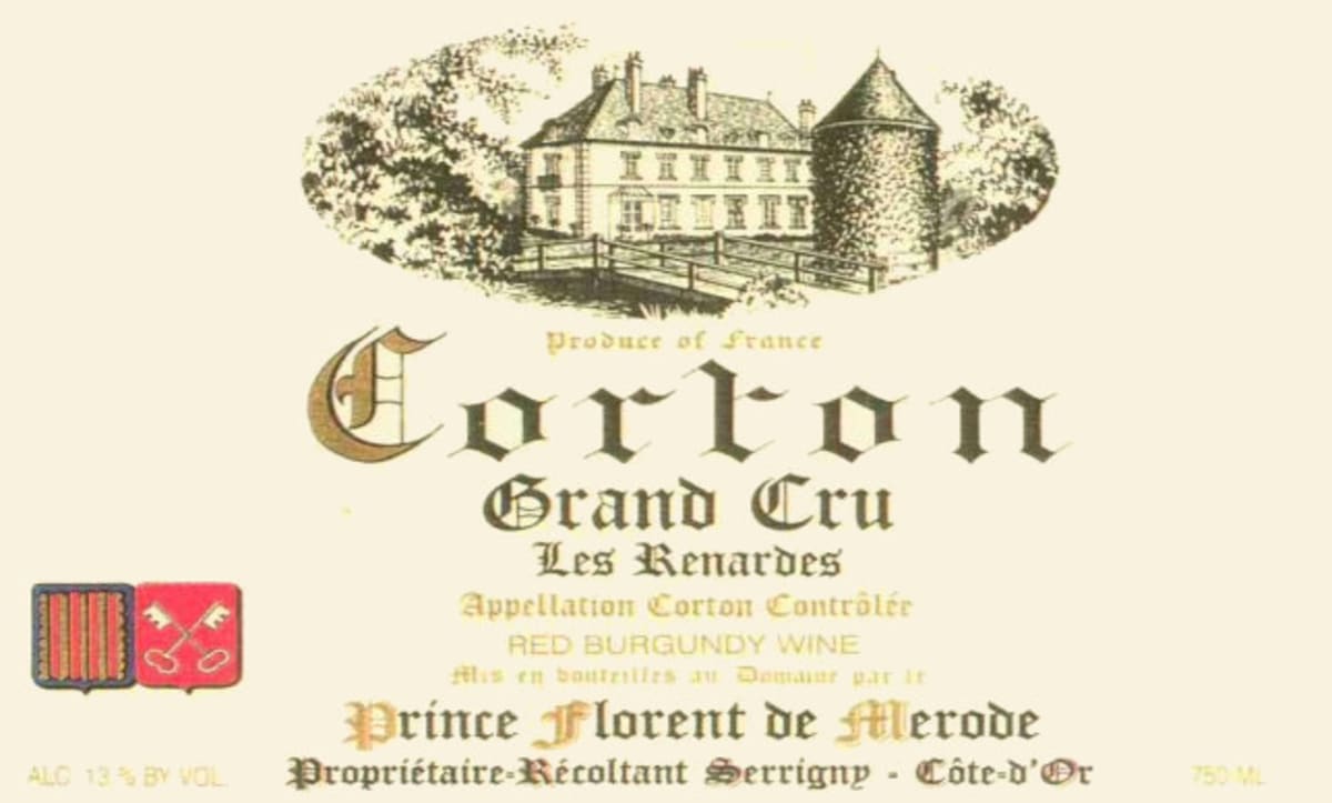 Prince Florent De Merode Corton Les Renardes Grand Cru 2003 Front Label