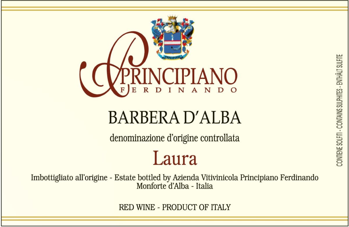 Ferdinando Principiano Barbera d'Alba Laura 2011 Front Label