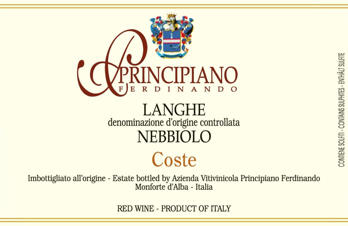 Ferdinando Principiano Langhe Coste Nebbiolo 2013 Front Label