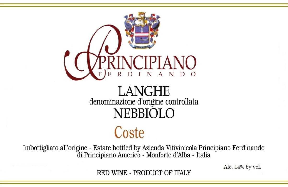 Ferdinando Principiano Langhe Coste Nebbiolo 2009 Front Label