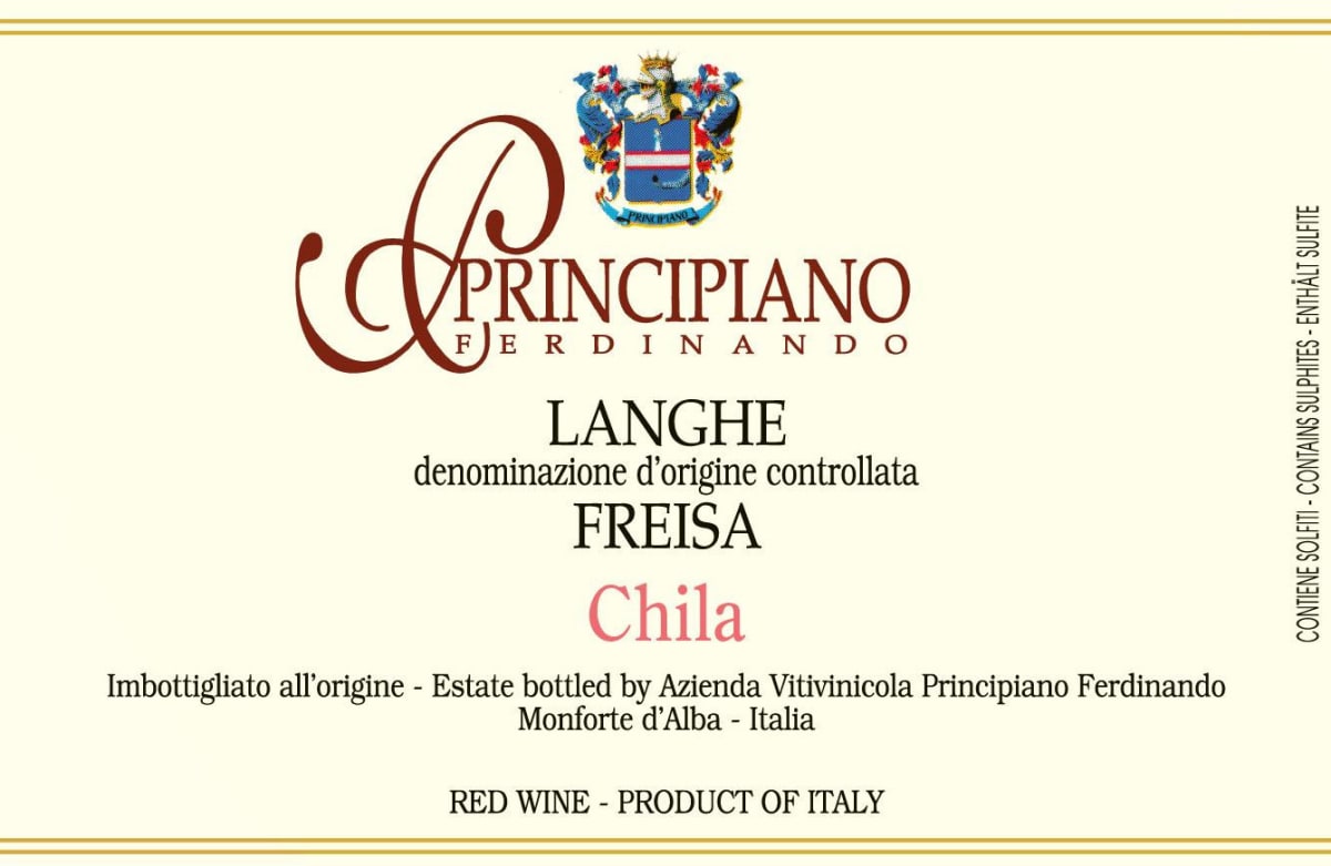 Ferdinando Principiano Langhe Chila Freisa 2011 Front Label