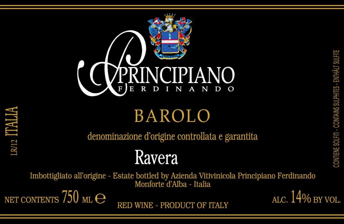 Ferdinando Principiano Barolo Ravera 2010 Front Label