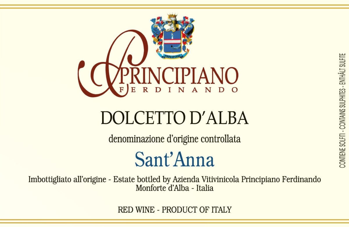 Ferdinando Principiano Dolcetto d'Alba Santa Anna 2013 Front Label