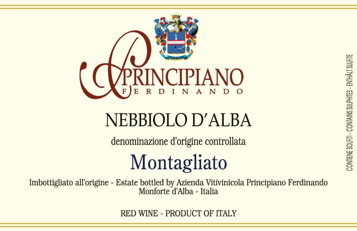 Ferdinando Principiano Nebbiolo d'Alba Montagliato 2012 Front Label