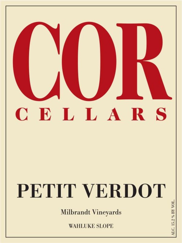 COR Cellars Milbrandt Vineyard Petite Verdot 2013 Front Label