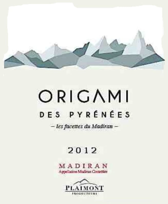 Producteurs Plaimont Madiran Origami des Pyrenees 2012 Front Label